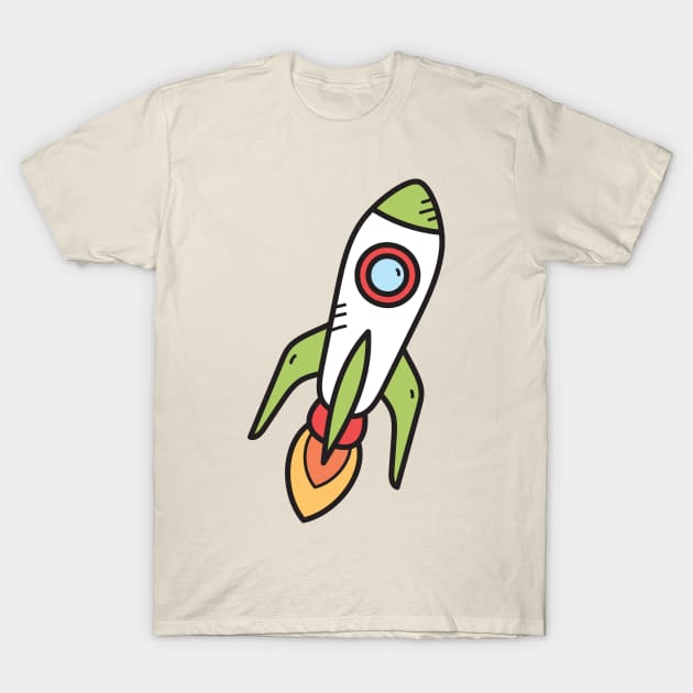 Rocket Cartoon T-Shirt by yellowline